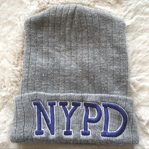 NYPD Unisex Youth Knit Hat Grey Blue NY Police Department